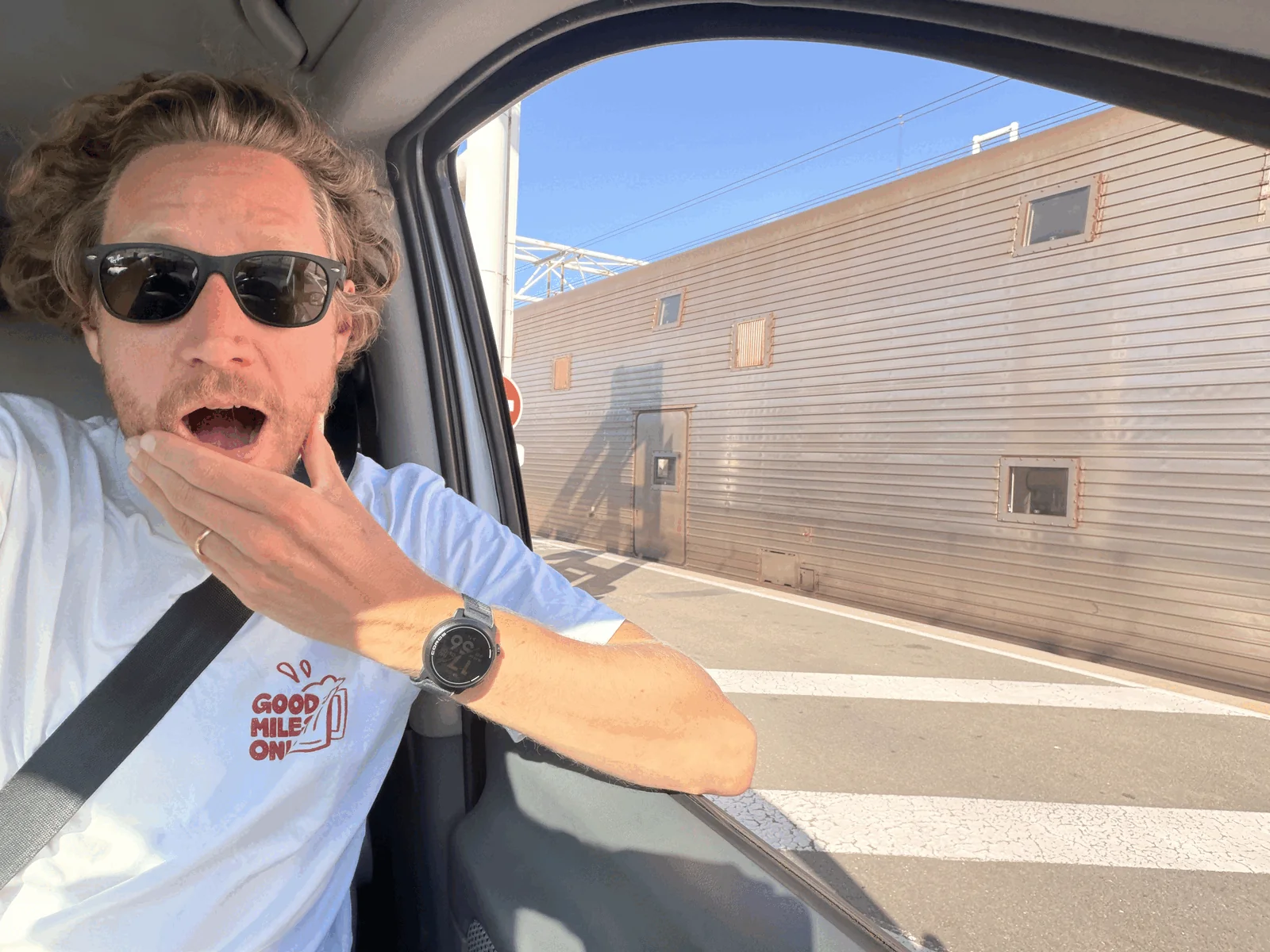 Me looking in awe at the size of LeShuttle