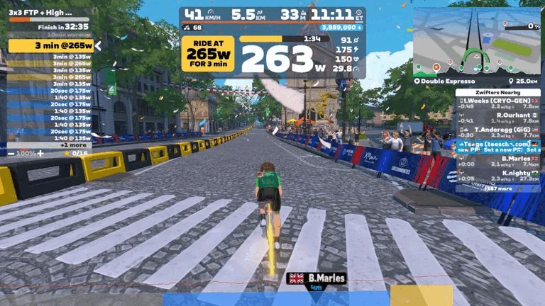 Zwift - 3x3 FTP + High Cadence - Otterndorf Primer